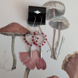 Wire Wrapped Heart Earrings 