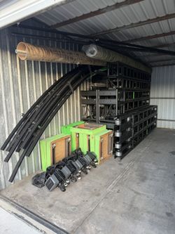 TOTAL Structures Motorized Studio Stage System – Complete Set with Hoists, Controller, Rolling Towers, Circular Track & Curtains