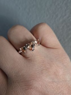 Size 10 promise ring sterling silver CZ 1.5ct center stone