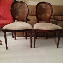 2 Vintage Bombay Caneback Occasional Chairs
