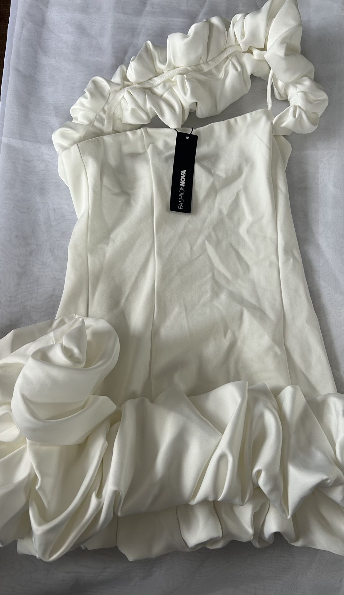 Wilma Ruffle Mini Dress -White