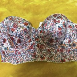 NWT Victoria's Secret Floral Silky Strapless Bra