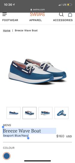 Swims Breeze Wave Boat Seaport Blue/Navy Mens size 9