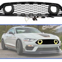 For 18-23 Mustang Mach 1 Style Front Grille LED W/ White & Amber Turn Signal new  Visit our store in Pomona Visita nuestra tienda  Hablamos español