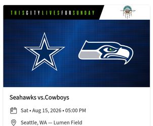 3 Seahawks/Cowboys tickets