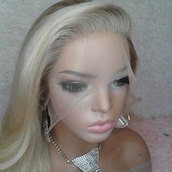 Lace Front Wig Sand Blonde Ombre Custom Colored