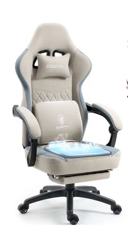 Dowinx - Gaming Chair Fabric Breathable, Ergonomic Office Chair with Gel Pad, Reclining Desk Chair for Home&Office - Gray