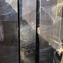 3 Set of dark brown wooden bookshelves