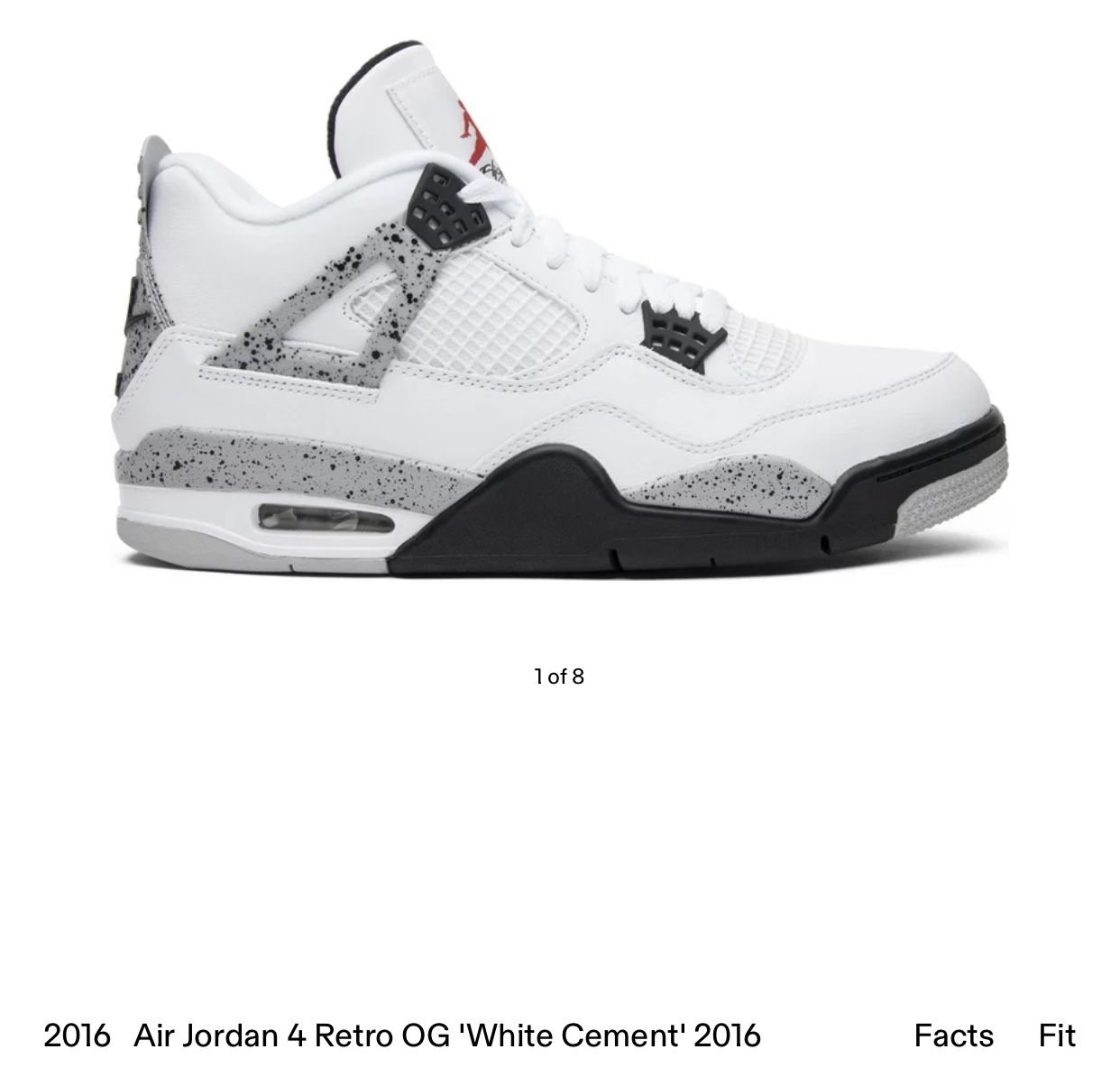 Pre Owned - 2016 Air Jordan 4 “OG” White Cement - Size 11.5