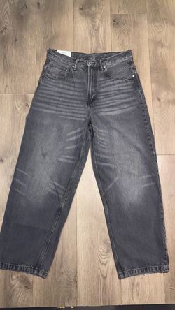H&M black wash baggy jeans 32 waist 33 length great condition