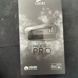Cardo PACKTALK PRO Motorcycle Helmet Communication System Intercom, Crash Detection, Auto On/Off, Air Mount, 45mm Speakers