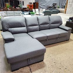2-Piece Sectional with Pull-Out Bed and Left Side Chaise Storage(NEW),