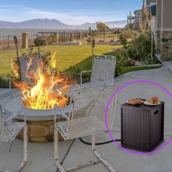 Outdoor Propane Tank Cover - 20 lbs Tank Side Table with Storage, Dual Function for Gas Fire Pit, Grill, Griddle & Stoves