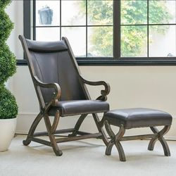 Catiana Upholstered Armchair with Ottoman 