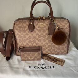 Coach Large Rowan Satchel And Matching ID Card Holder 