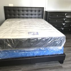 New Queen Bed & Long Dresser!!! 