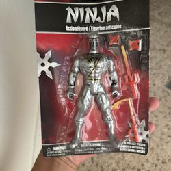 New Ninja 6 inch Action Figure Man Gray Toy Warrior Soldier Weapon Accessories
