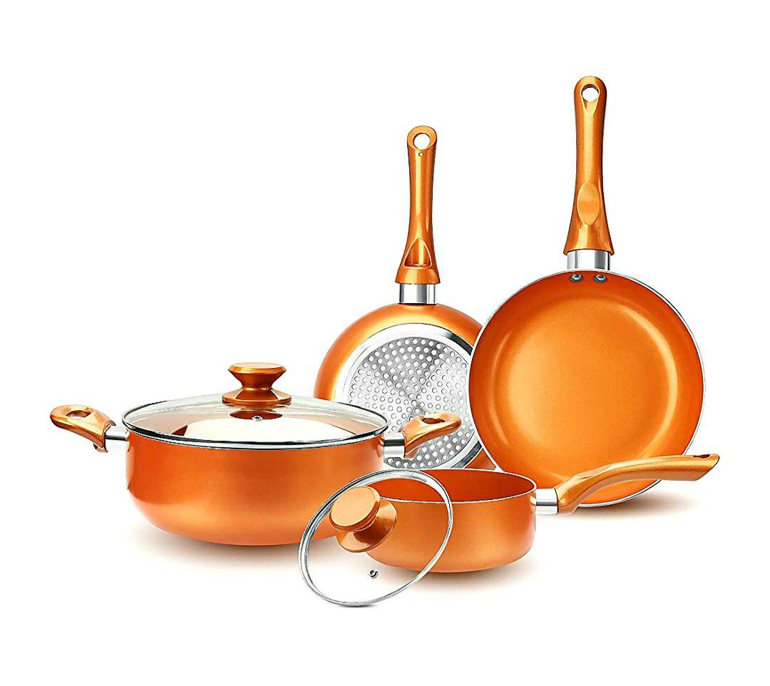 6-piece Nonstick Kitchen Copper Cookware Set