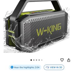 Portable Bluetooth Speaker 100W(Peak) Loud with Deep Bass, W-KING IPX6 Waterproof Speakers Bluetooth Wireless, 60W Ex-large Passive Radiator/40H/EQ/Du