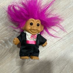 Vintage Rare Russ Troll Doll Groom Ballroom Tailsuit Cropped Pink Tux