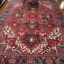 9x12 antique (1890) Heriz Rug