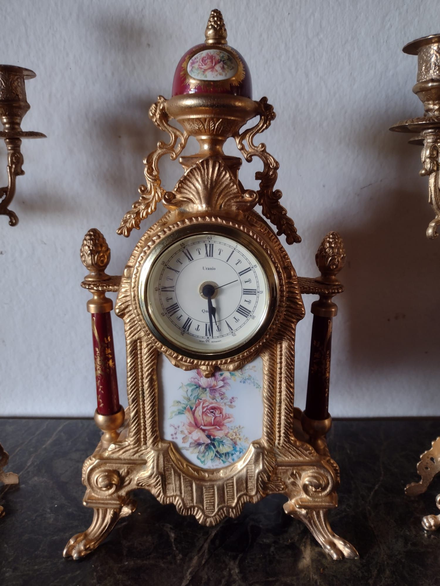 Antique French Clock And Candelabra 