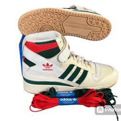 NEW! Adidas Originals Forum 84 High Sneakers!  GX9055  White Green Red  Bucks