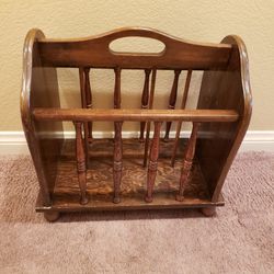 Vintage Wood Magazine Rack