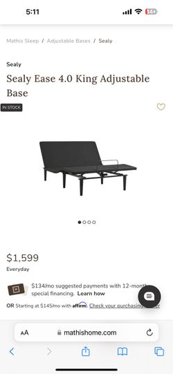 Sealy California King Wirless Adjustable Bed!