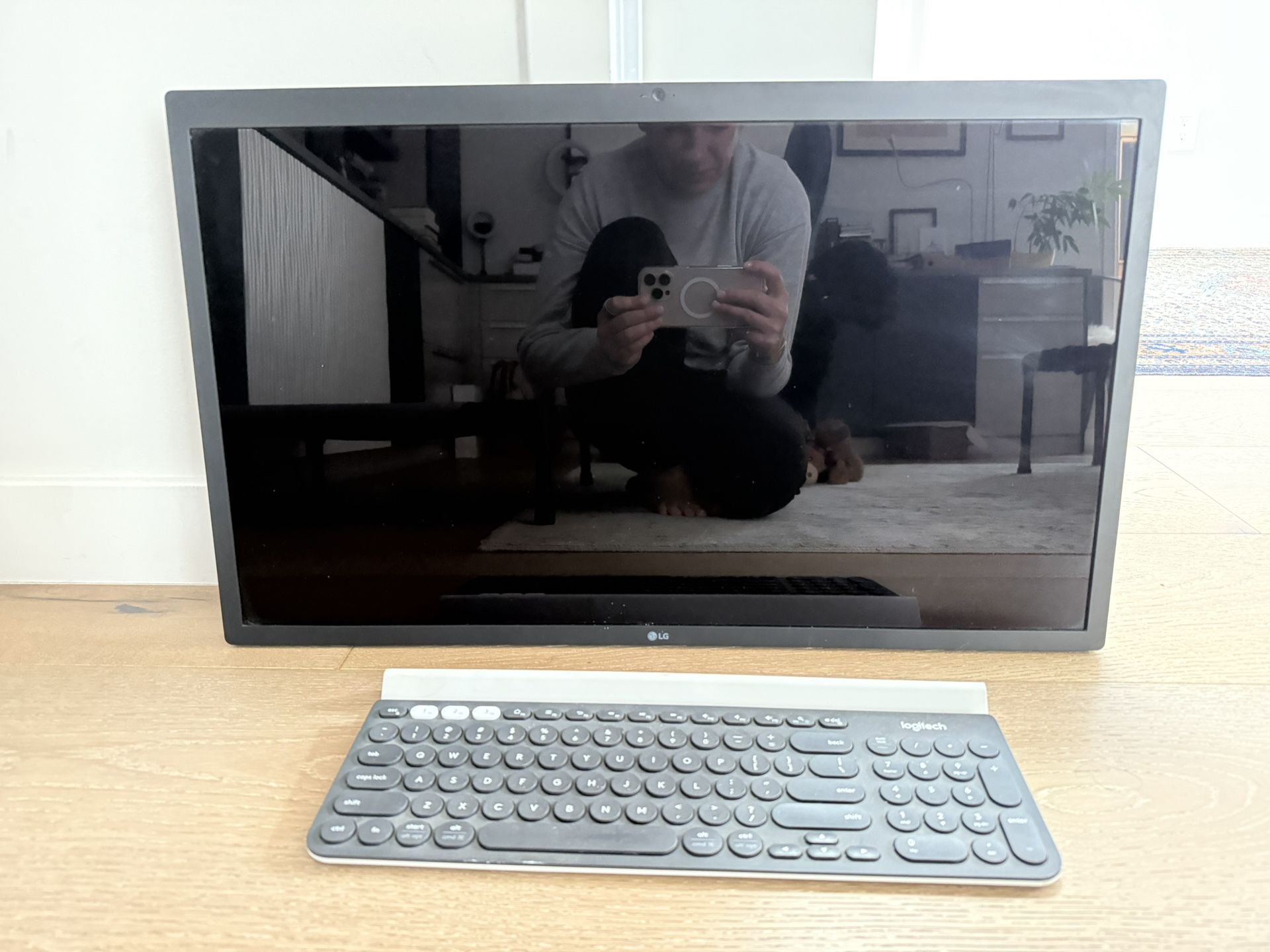 LG 27” Monitor And Logitech Keyboard