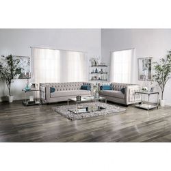 Brand New Super Plush Grey Velvet Sofa & Loveseat (Pillows Included)