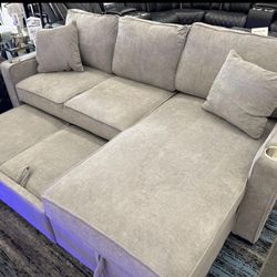 New Luna Grey 2Pcs Sectional Pull Out Bed