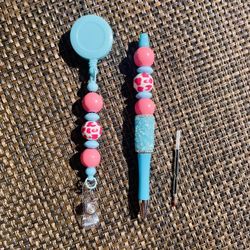 Retractable Badge Reel With Matching Pen, Gifts