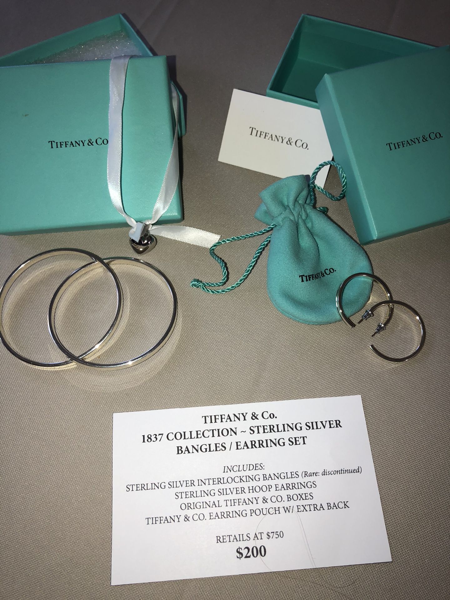 Tiffany & Co. sterling silver bangles/ earring set