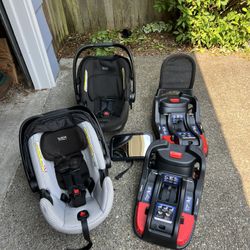 2 Britax car seats and car seat bases