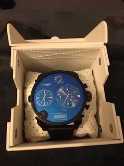 Diesel Big Face watch dz-7127 quartz digital analog leather