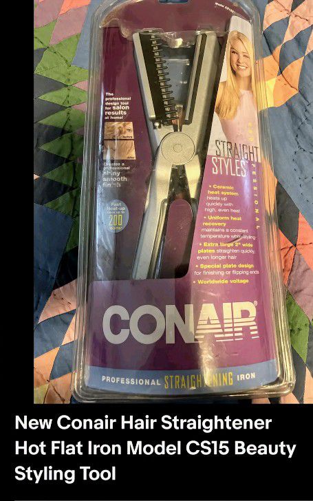 New Conair Hair Straightener/Flat Iron Styling Tool 