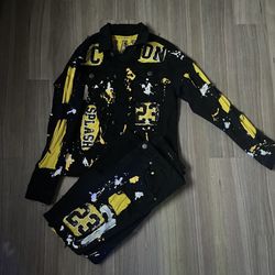 Copper Rivet Distressed Denim  Set