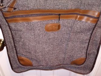 Pierre Cardin tweed and leather garment bag. MAKE OFFER!! Thumbnail