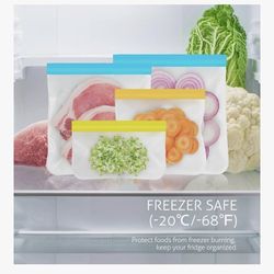 10 Pack Silicone Bags Freezer Friendly Reusable 3 Sizes