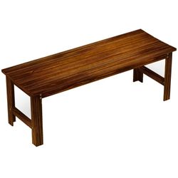 Outsunny 2-Seat Wood Garden Bench, Patio Bench Outdoor Bench with Slatted Seat, Backless Front Porch Bench for Park, Garden, Poolside, Deck, Carbonize