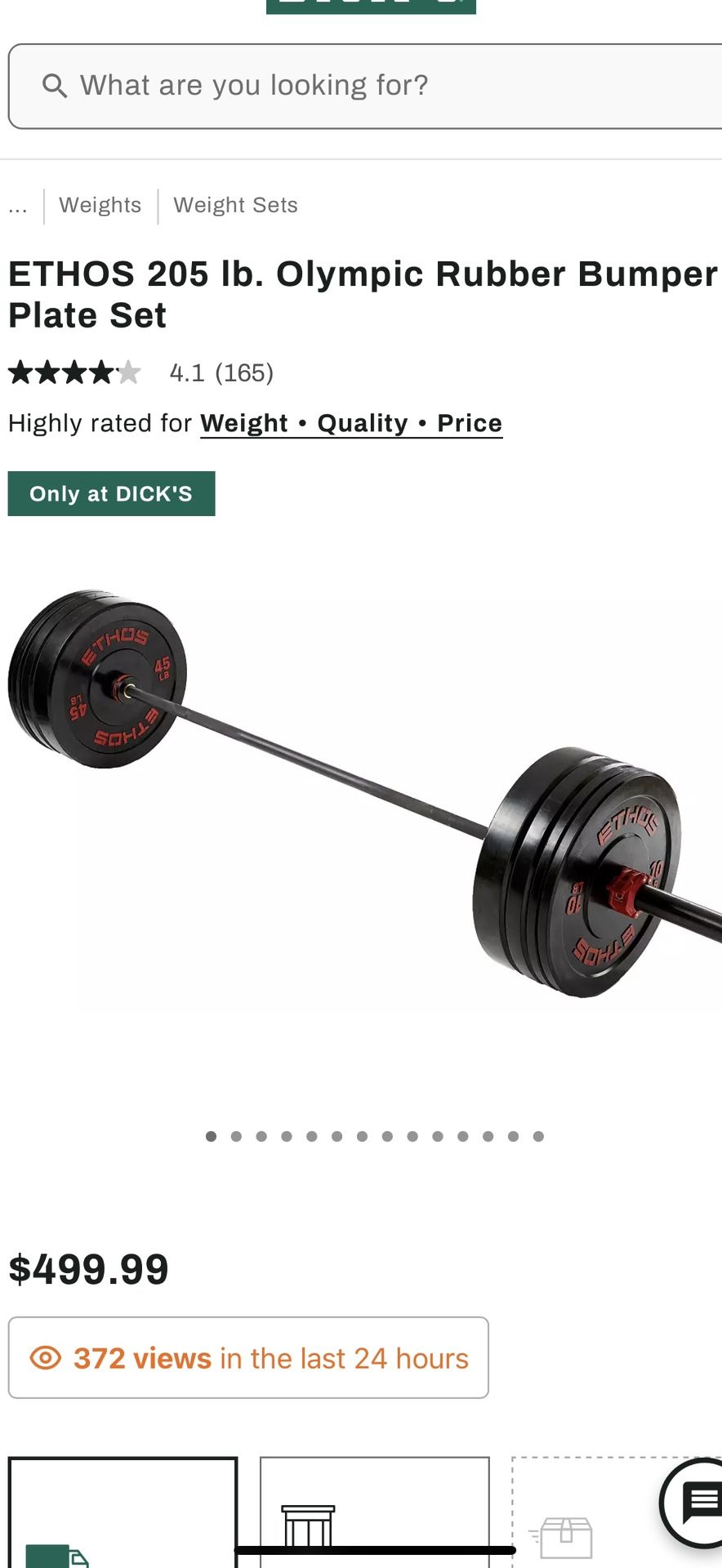 ETHOS 205 lb. Olympic Rubber Bumper Plate Set