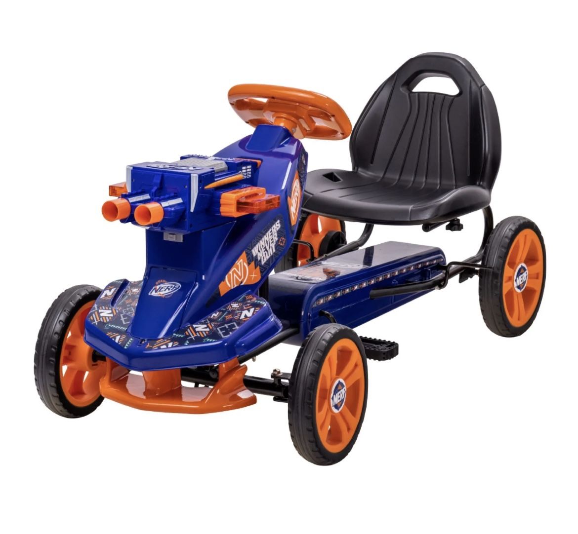 BRAND NEW Nerf Pedal Cart with Attached Dual Blaster, for Boys and Girls, Ages 6 and up