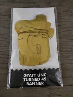 Gold Glitter ' Gyatt Unc Turned 45' Letter Banner - Party Decoration