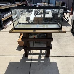 75 gallon Aquarium/with fish tank with Reclaimed wooden stand