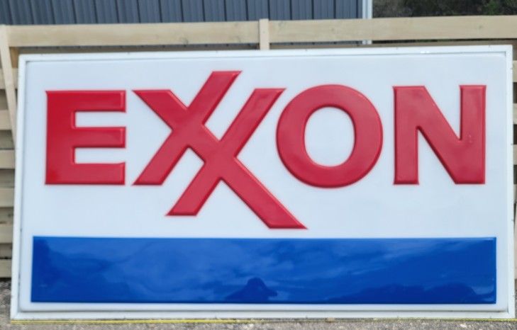 Vintage EXXON Gas Station Sign Embossed Plastic/Acrylic 11ft x 6ft