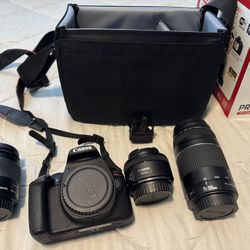 Canon EOS T7 with 3 Lenses