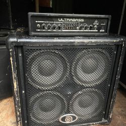 Ampeg PR-410H 4x10 cab with Behringer BXD300H