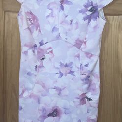 Lavender Floral Print Mini Dress