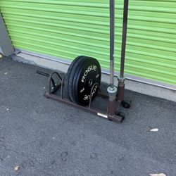 Heavy-Duty Rolling Barbell and Weight Plate Storage Rack
